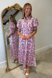Bouquet Bliss Midi Dress Pink