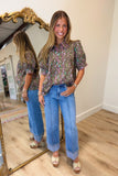 Lattice Rose Top Brown