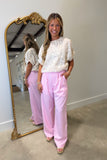 Pink Palms & Petals Cropped Blouse