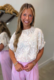 Pink Palms & Petals Cropped Blouse