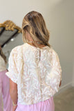 Pink Palms & Petals Cropped Blouse