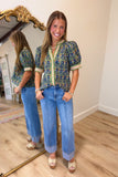Fields of Fall Top Navy