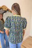 Fields of Fall Top Navy