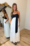 Elegant Night Satin Bow Dress