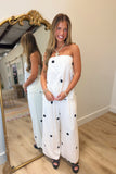 Spot On Strapless Pant Set Ivory