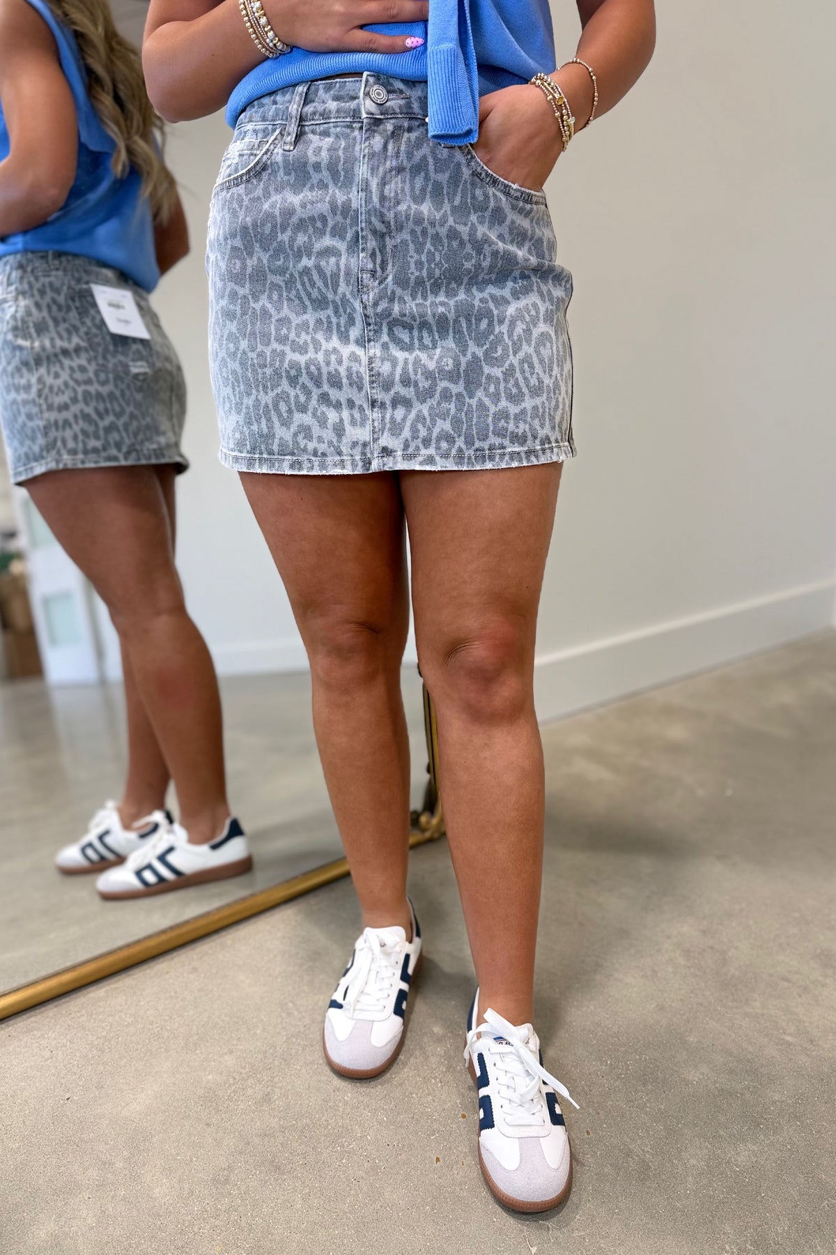 Vervet High Rise Animal Print Skirt