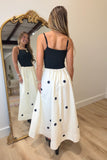 Contrast Couture Dot Dress