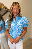 Kinley Print Blouse Blue