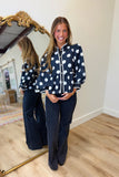 Delilah Dots Blouse Black