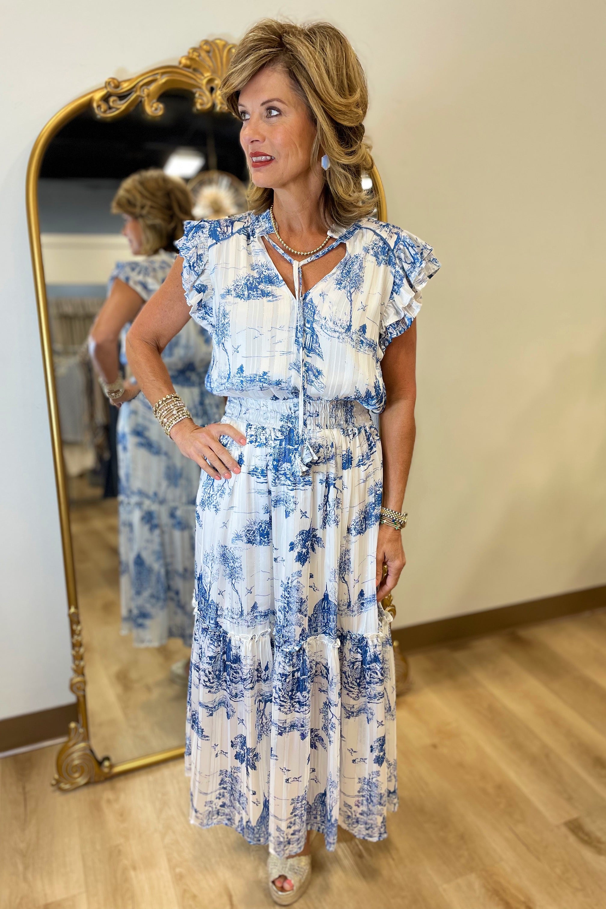 Umgee Blue Willow Dress Umgee Blue Willow Dress