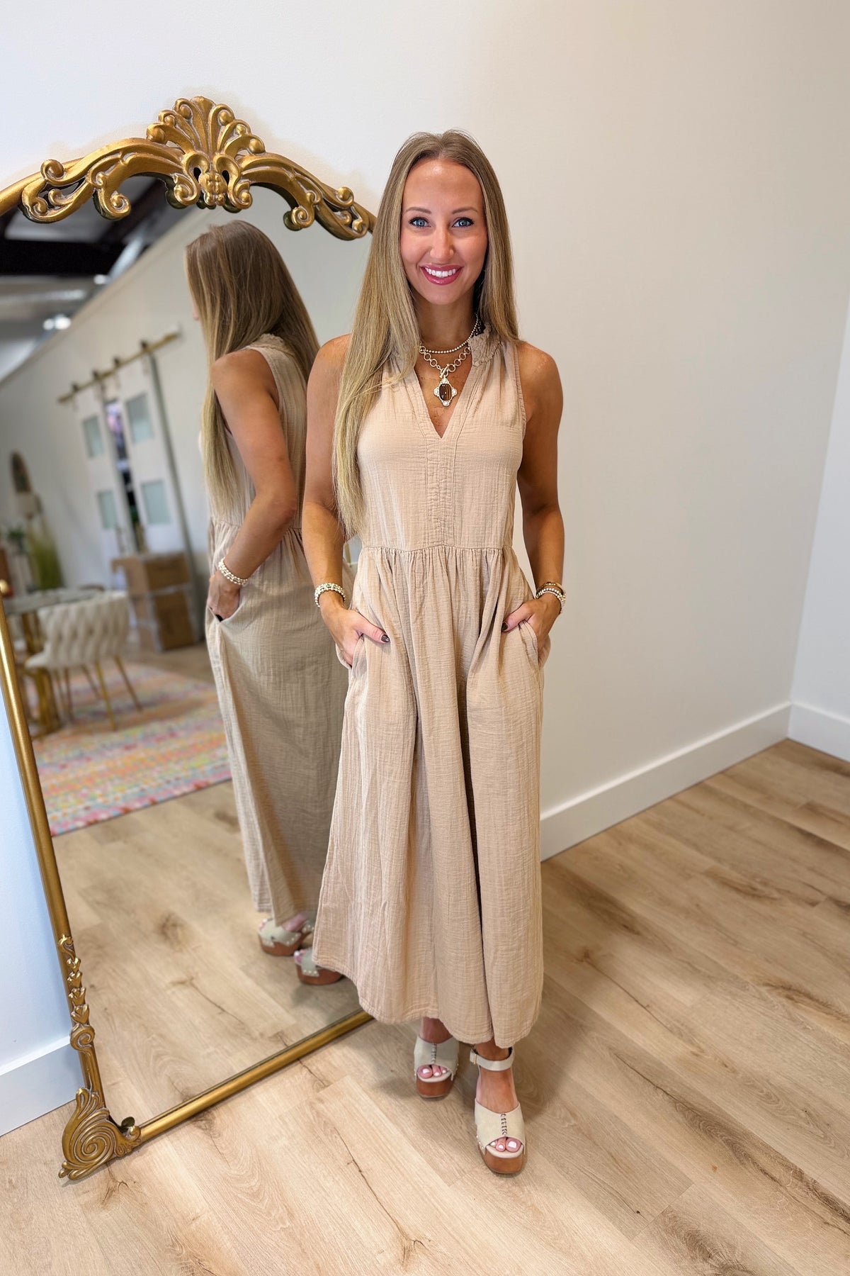 Dylan Calli Dress Khaki