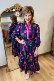 Umgee Floral Dress Navy Mix