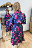 Umgee Floral Dress Navy Mix