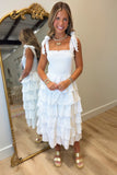 Waterfront Wedding Tiered Eyelet Dress White