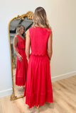 Summer Anthem Eyelet Skirt Set Red