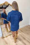 Elan Denim Diamond Mini Skirt
