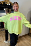 Moody Bye Reversible Mock Neck Sweatshirt Lime