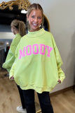 Moody Bye Reversible Mock Neck Sweatshirt Lime