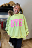 Moody Bye Reversible Mock Neck Sweatshirt Lime