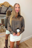 Elan Faux Leather Mini Skirt Cream