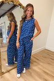 Dockside Dot Pant Set Navy
