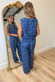 Dockside Dot Pant Set Navy