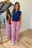 Flagline Striped Pants Red