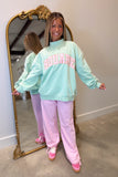 E Squared Mock Neck Sweatshirt Spring Sorbet