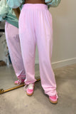 E Squared Solid Cinched Pant Bubblegum Pink