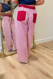 Flagline Striped Pants Red