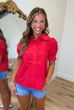 Sailor’s Frill Ruffle Collar Top Red