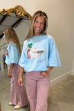 Mallard Muse Oversized Graphic Tee Blue