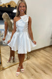 One & Only Bow Shoulder Dress White