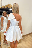One & Only Bow Shoulder Dress White