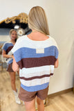 Cozy Autumn Striped Sweater Brown