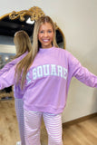 E Squared Mock Neck Sweatshirt Purple
