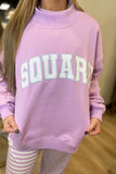E Squared Mock Neck Sweatshirt Purple