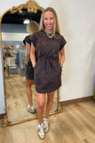Umgee Animal Print Dress Brown