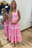 Rylee Ric Rac Dress Pink