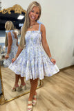 Vintage Blue Floral Dress