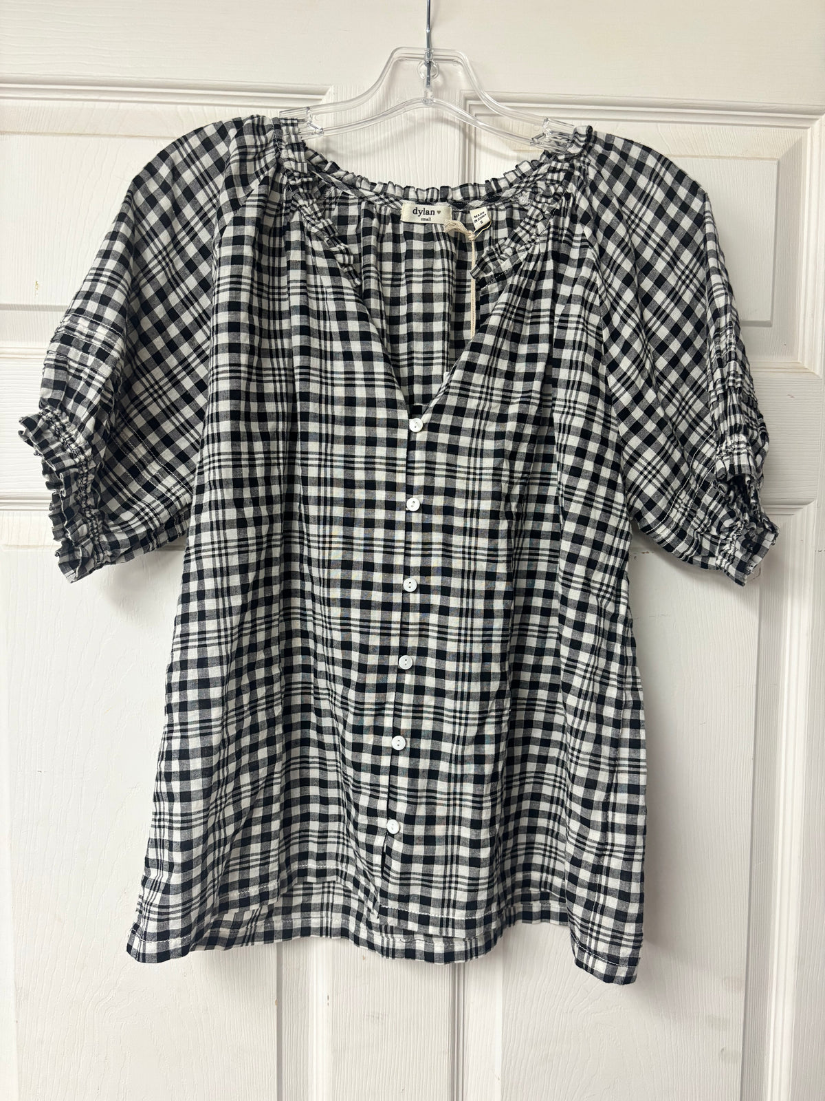 Dylan Addie Button Blouse Black/White