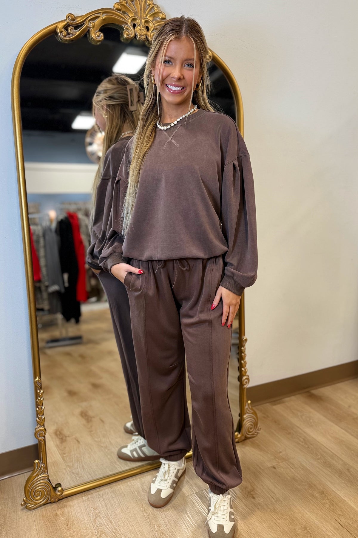 Umgee Ultra Soft Scuba Jogger Set Brown