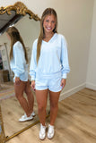 Varsity V Neck Short Set Blue