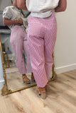 Fresh Start Stripe Barrel Pant Red