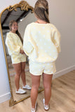 Dots for Days Fleece Short Set Yellow