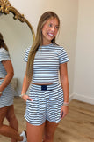 Casual Class Striped Set Blue