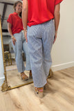 Fresh Start Stripe Barrel Pant Blue