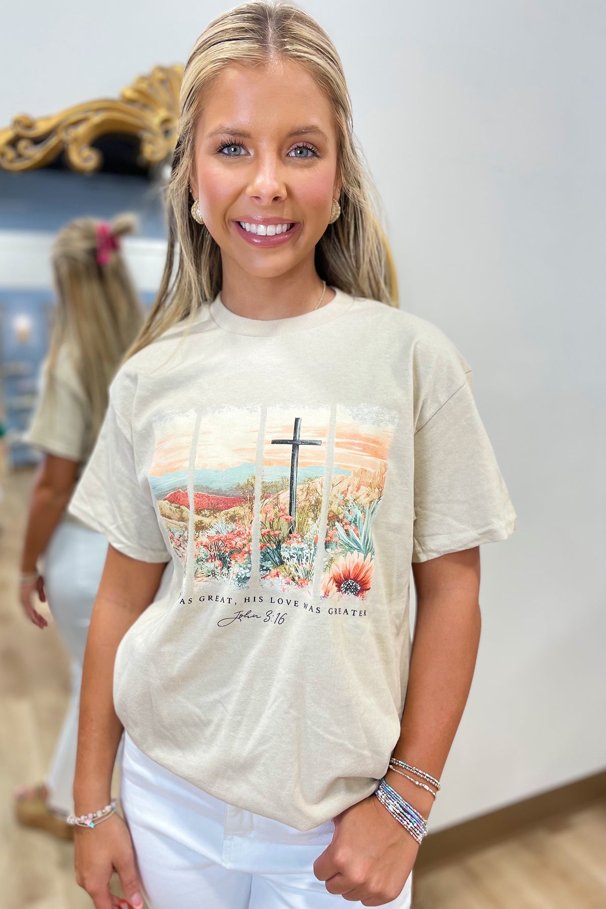 John 3:16 Clipart Graphic Tee White