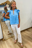 Linen Luxe Top Blue