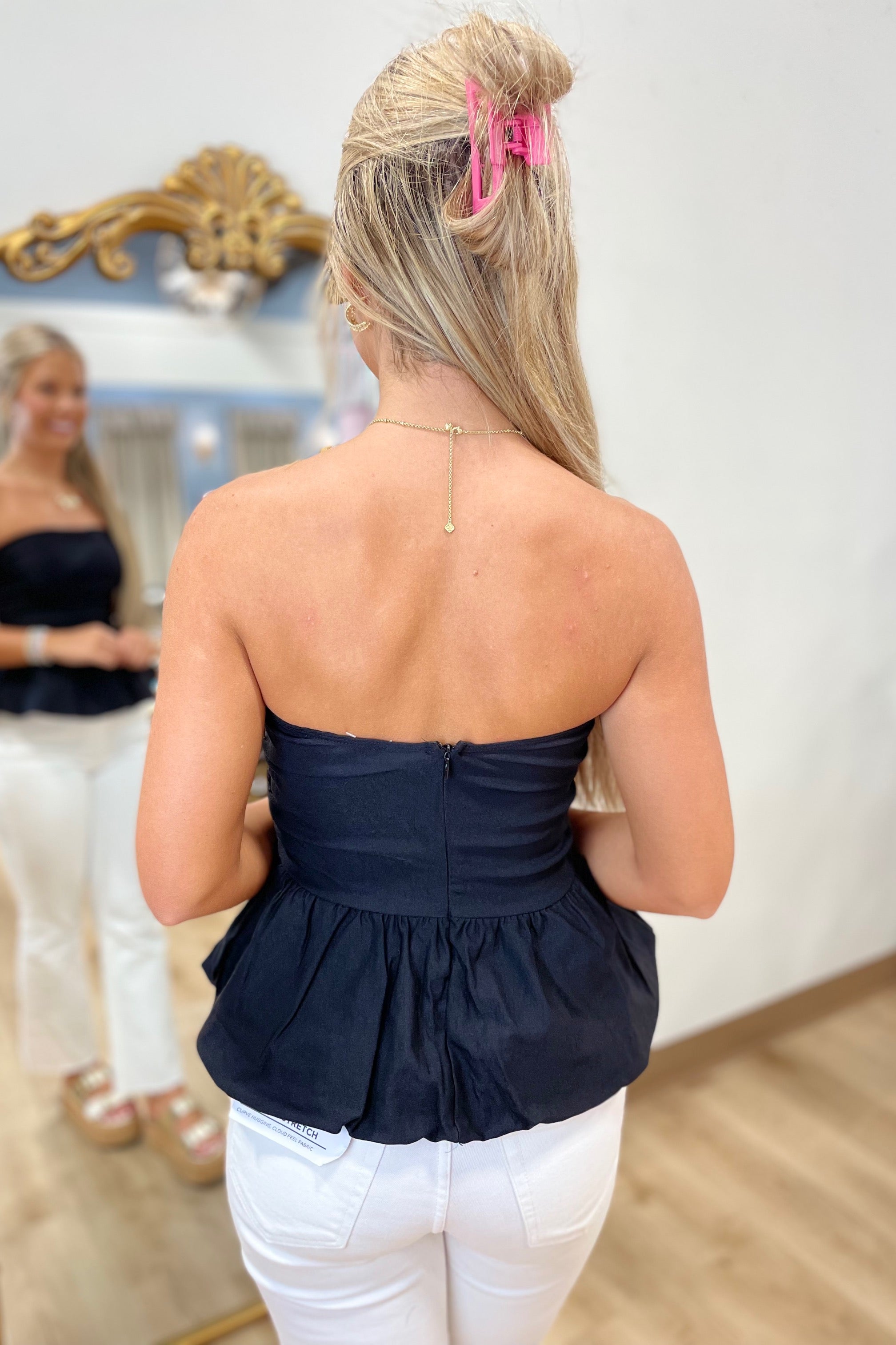 Strapless Bubble Top Black